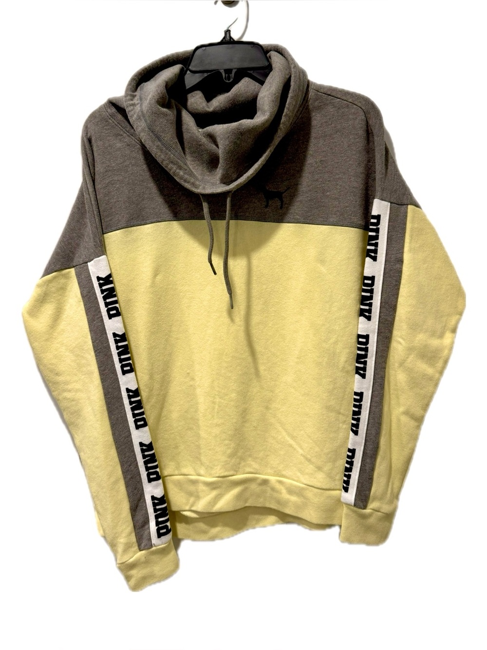 Pink Oversized Color Block Sweatshirt in Butter Yellow and Gray